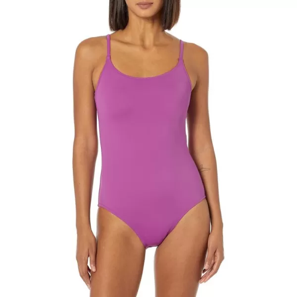 Amazon Essentials Womens Thin Strap onePiece SwimsuitViolet