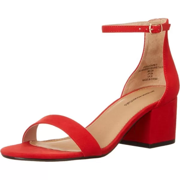 Amazon Essentials Womens Two Strap Heeled SandalBright Poppy Red