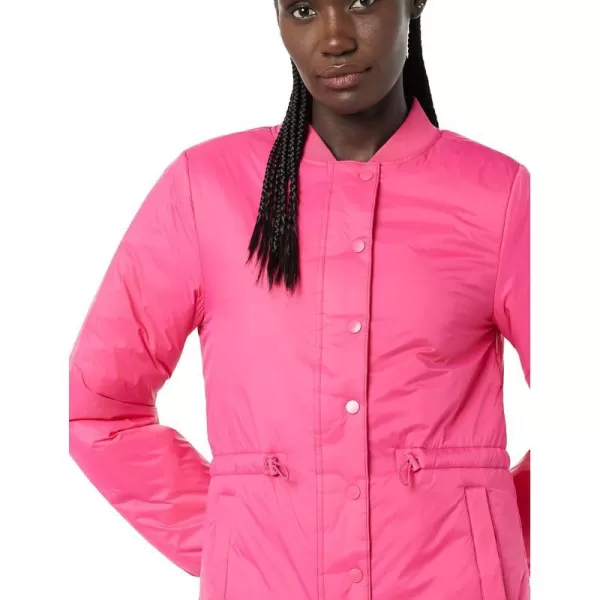 Amazon Essentials Womens Waist Padded Bomber JacketHot Pink