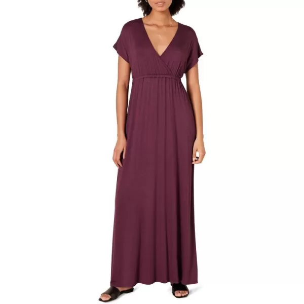 Amazon Essentials Womens Waisted Maxi Dress Available in Plus SizeRayon Blend Burgundy