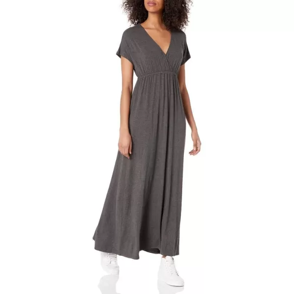 Amazon Essentials Womens Waisted Maxi Dress Available in Plus SizeRayon Blend Charcoal Heather