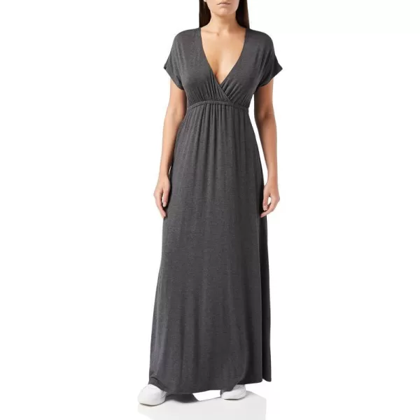 Amazon Essentials Womens Waisted Maxi Dress Available in Plus SizeSustainably Sourced Rayon Blend Charcoal Heather