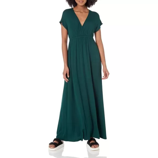 Amazon Essentials Womens Waisted Maxi Dress Available in Plus SizeSustainably Sourced Rayon Blend Jade Green