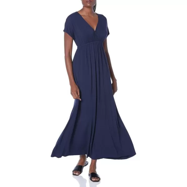 Amazon Essentials Womens Waisted Maxi Dress Available in Plus SizeSustainably Sourced Rayon Blend Navy