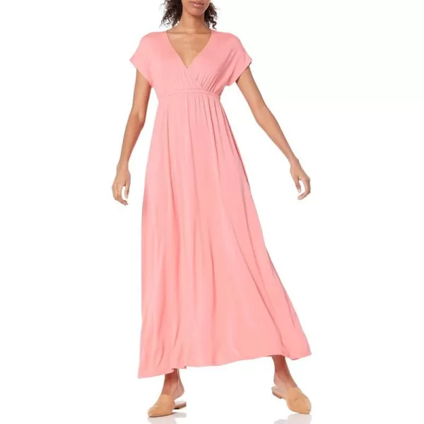 Amazon Essentials Womens Waisted Maxi Dress Available in Plus SizeSustainably Sourced Rayon Blend Peach