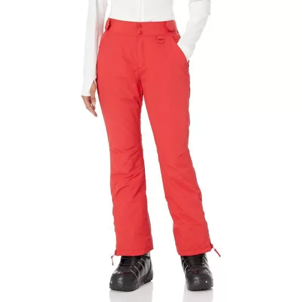 Amazon Essentials Womens WaterResistant FullLength Insulated Snow PantsBrick Red