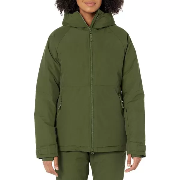 Amazon Essentials Womens WaterResistant LongSleeve Insulated Snow Jacket with HoodDark Olive