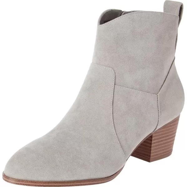 Amazon Essentials Womens Western Ankle BootsLight Grey Heather Microsuede