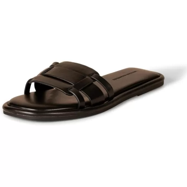 Amazon Essentials Womens Woven Padded Slide SandalBlack