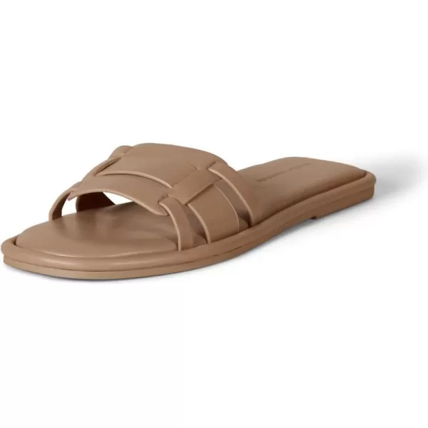 Amazon Essentials Womens Woven Padded Slide SandalCamel