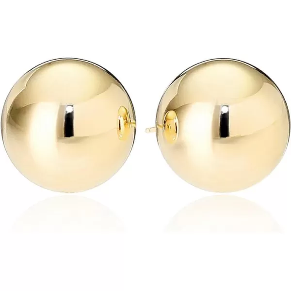 Amazon Essentials Yellow Gold Plated Sterling Silver Polished Ball Stud Earrings 12mmAmazon Essentials Yellow Gold Plated Sterling Silver Polished Ball Stud Earrings 12mm