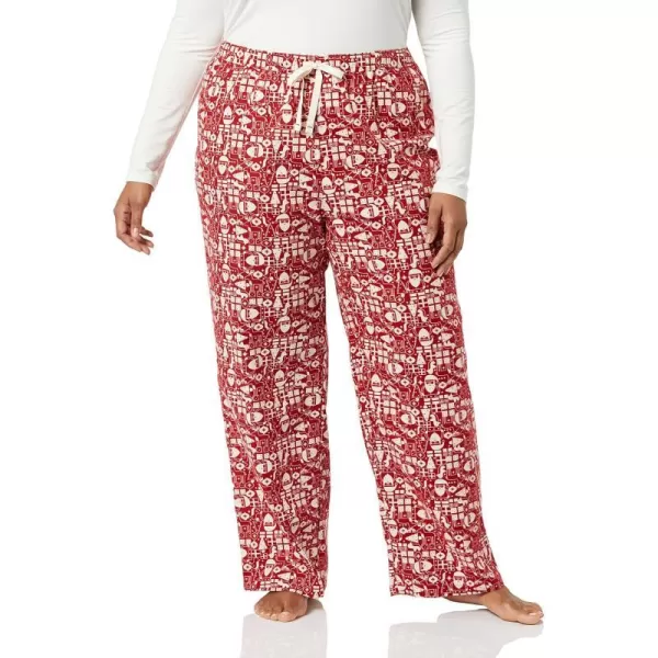 Amazon Essentials womens Flannel Sleep Pant Available in Plus SizeRed Mono Santa