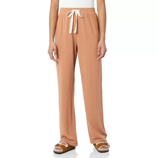 Amazon Essentials womens Lightweight Lounge Terry Pajama PantLight Caramel