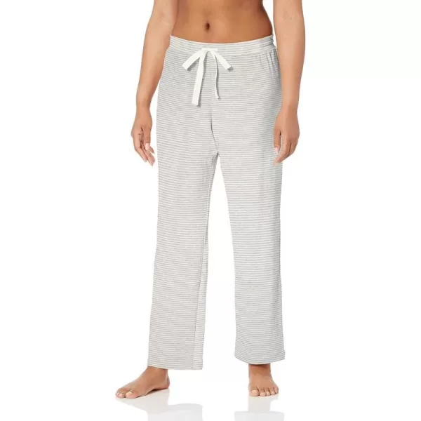 Amazon Essentials womens Lightweight Lounge Terry Pajama PantLight Grey White Stripe