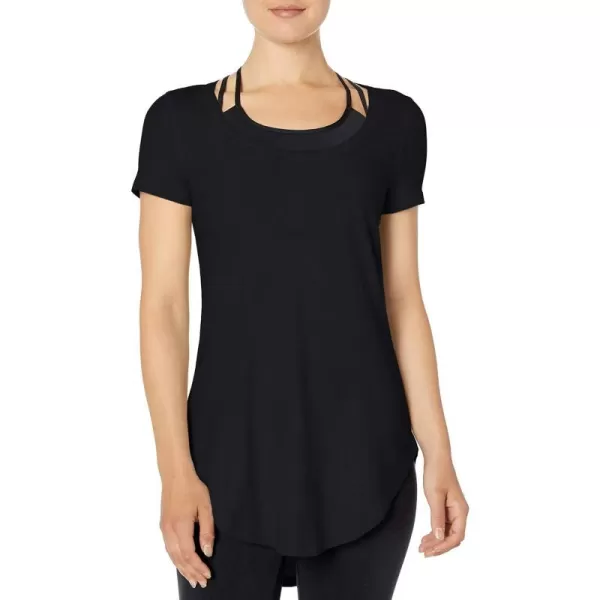 Amazon Essentials womens Soft Cotton StandardFit ExtraLong Tunic Yoga TShirt Available in Plus Size Previously Core 10Black