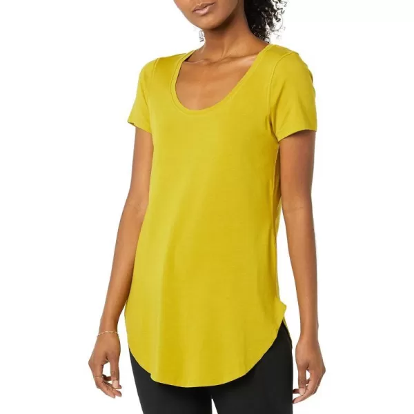 Amazon Essentials womens Soft Cotton StandardFit ExtraLong Tunic Yoga TShirt Available in Plus Size Previously Core 10Dark Mustard Yellow