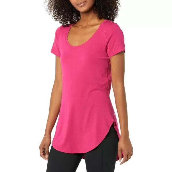 Amazon Essentials womens Soft Cotton StandardFit ExtraLong Tunic Yoga TShirt Available in Plus Size Previously Core 10Fuchsia