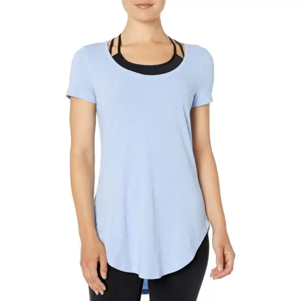 Amazon Essentials womens Soft Cotton StandardFit ExtraLong Tunic Yoga TShirt Available in Plus Size Previously Core 10Sky Blue