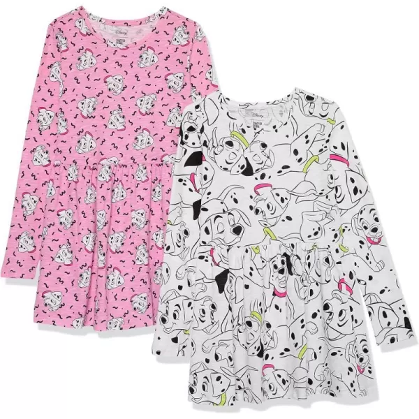 Spotted Zebra Disney  Marvel  Star Wars  Frozen  Princess Toddlers Big Girls Knit LongSleeve Play Dresses Pack of 2Dalmation