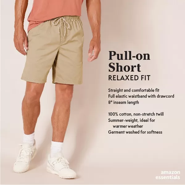 Amazon Essentials Mens 8quot Inseam RelaxedFit Drawstring Walk Short Available in Plus SizeCoral Pink