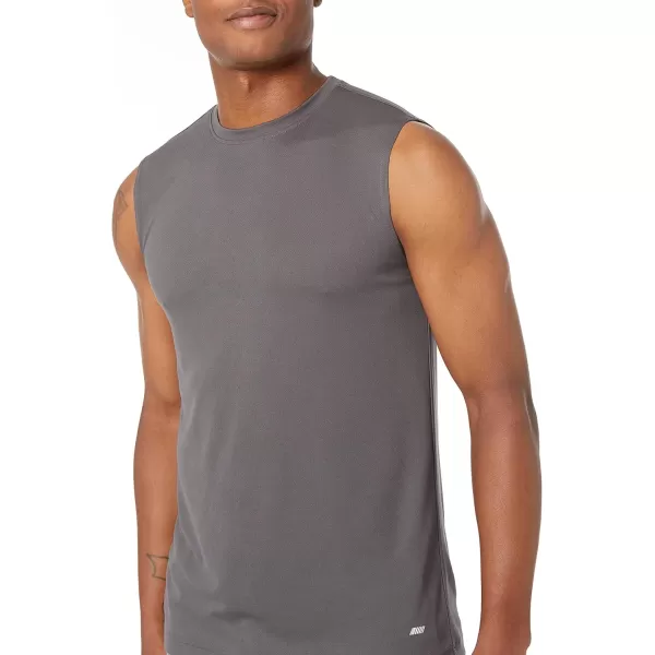 Amazon Essentials Mens Active Performance Tech Muscle Tank Pack of 2BlackDark Grey