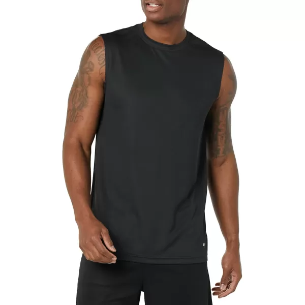 Amazon Essentials Mens Active Performance Tech Muscle Tank Pack of 2BlackLime Green