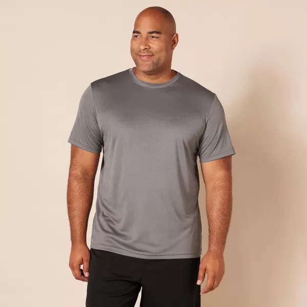 Amazon Essentials Mens Active Performance Tech TShirt Available in Big ampamp Tall Pack of 2BlackMedium Grey