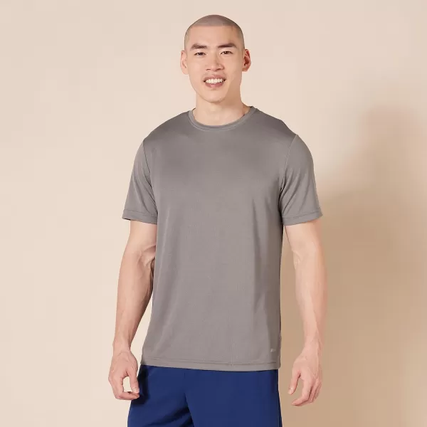 Amazon Essentials Mens Active Performance Tech TShirt Available in Big ampamp Tall Pack of 2BlackMedium Grey