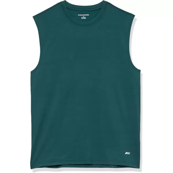 Amazon Essentials Mens Active Tech Stretch Workout Tank BaselayerDark Green