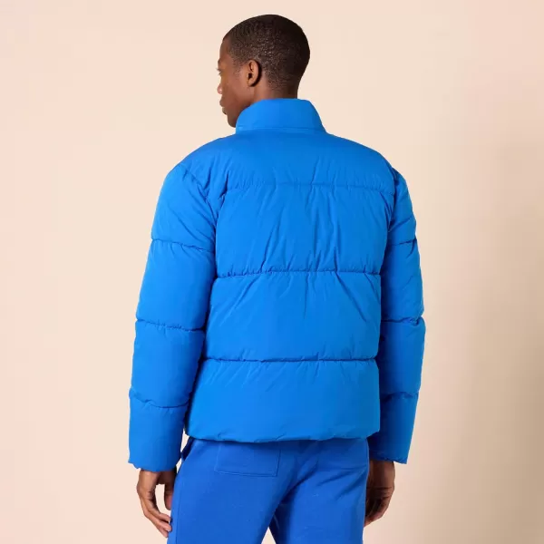 Amazon Essentials Mens Mock Neck Puffer Available in Big ampamp TallBright Blue