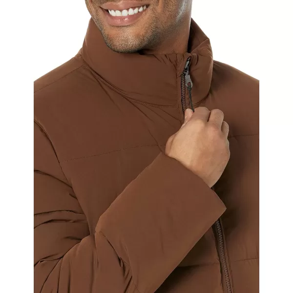 Amazon Essentials Mens Mock Neck Puffer Available in Big ampamp TallDeep Brown