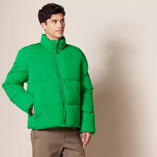 Amazon Essentials Mens Mock Neck Puffer Available in Big ampamp TallGreen