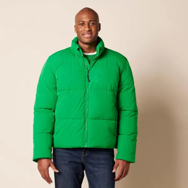 Amazon Essentials Mens Mock Neck Puffer Available in Big ampamp TallGreen