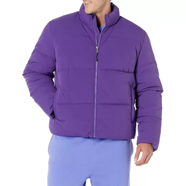 Amazon Essentials Mens Mock Neck Puffer Available in Big ampamp TallPurple