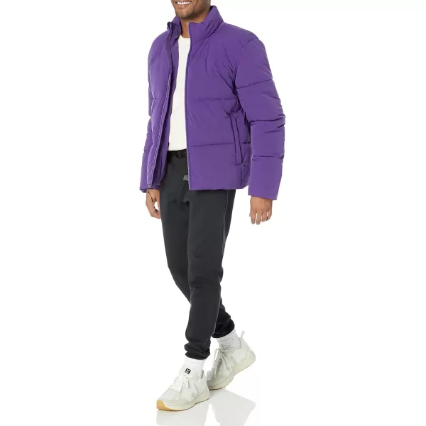 Amazon Essentials Mens Mock Neck Puffer Available in Big ampamp TallPurple