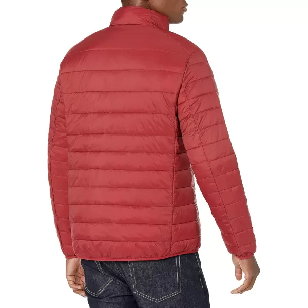 Amazon Essentials Mens Packable Lightweight WaterResistant Puffer Jacket Available in Big ampamp TallBrick Red