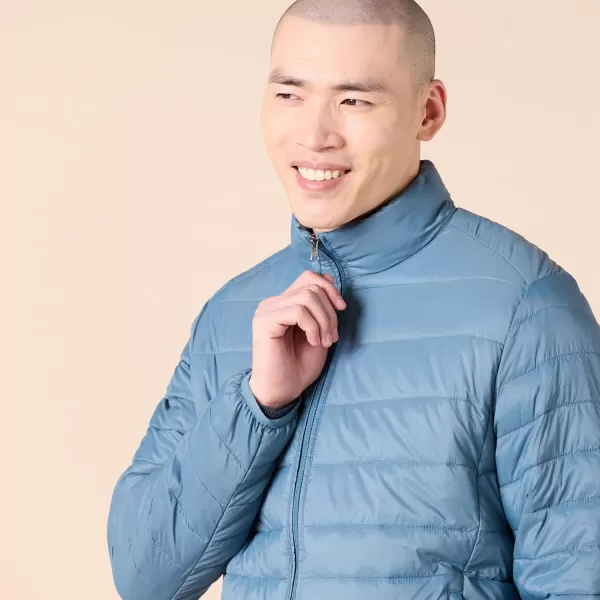 Amazon Essentials Mens Packable Lightweight WaterResistant Puffer Jacket Available in Big ampamp TallLight Blue