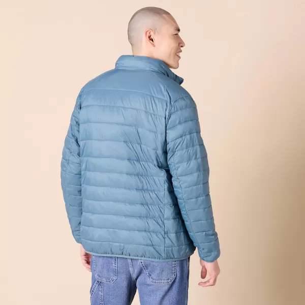 Amazon Essentials Mens Packable Lightweight WaterResistant Puffer Jacket Available in Big ampamp TallLight Blue