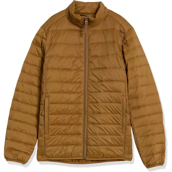 Amazon Essentials Mens Packable Lightweight WaterResistant Puffer Jacket Available in Big ampamp TallLight Brown