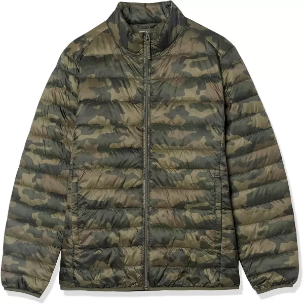 Amazon Essentials Mens Packable Lightweight WaterResistant Puffer Jacket Available in Big ampamp TallMilitary Green Camo