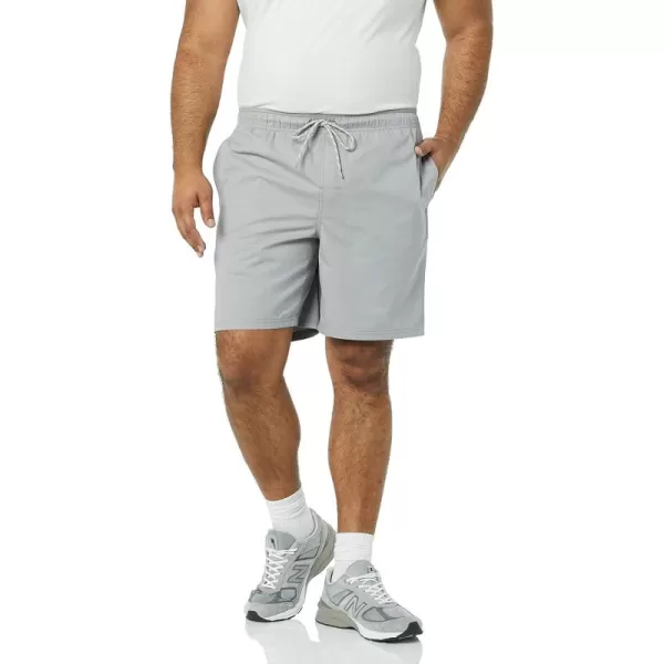 Amazon Essentials Mens 8quot Inseam RelaxedFit Drawstring Walk Short Available in Plus SizeLight Grey