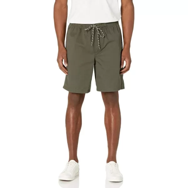 Amazon Essentials Mens 8quot Inseam RelaxedFit Drawstring Walk Short Available in Plus SizeOlive