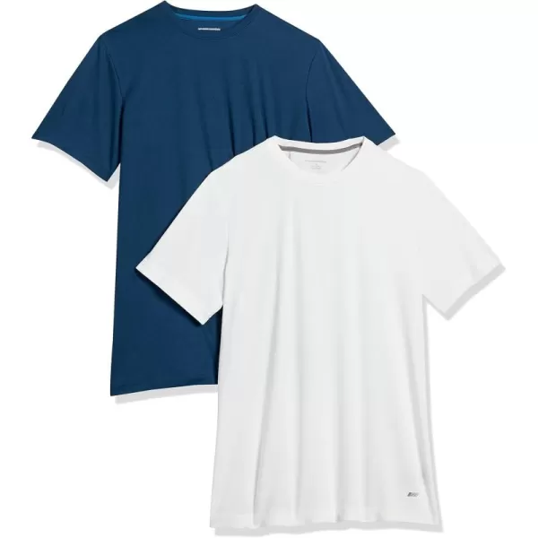 Amazon Essentials Mens Active Performance Tech TShirt Available in Big ampamp Tall Pack of 2NavyWhite