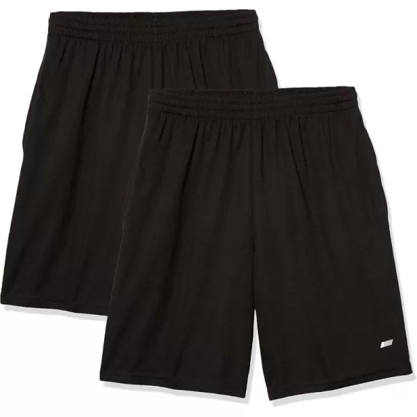 Amazon Essentials Mens Performance Tech LooseFit Lightweight Shorts Available in Big ampamp Tall Pack of 2Black