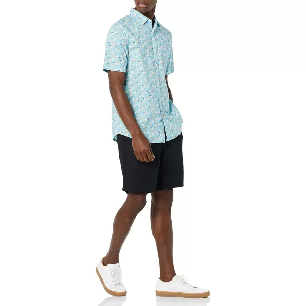 imageAmazon Essentials Mens ShortSleeve Stretch Poplin Shirt Available in Big ampamp TallAqua Blue