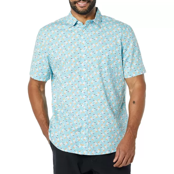 imageAmazon Essentials Mens ShortSleeve Stretch Poplin Shirt Available in Big ampamp TallAqua Blue