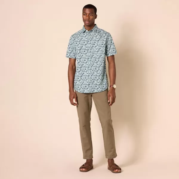 imageAmazon Essentials Mens ShortSleeve Stretch Poplin Shirt Available in Big ampamp TallBlue Floral