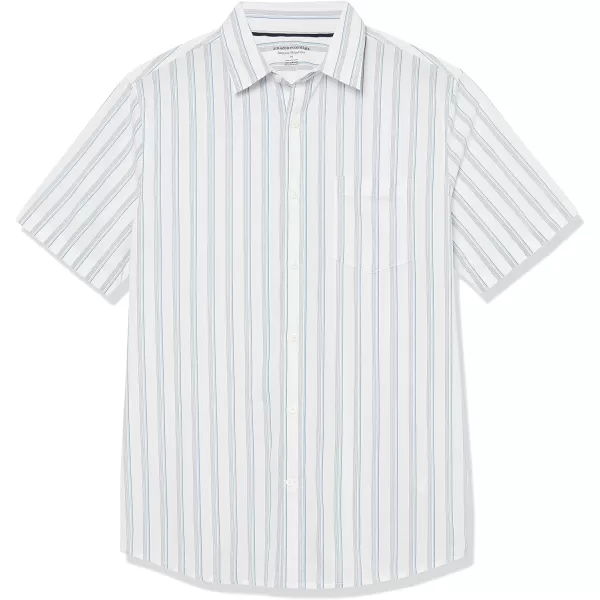 imageAmazon Essentials Mens ShortSleeve Stretch Poplin Shirt Available in Big ampamp TallBlue Grey White Stripe