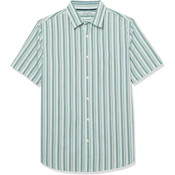 imageAmazon Essentials Mens ShortSleeve Stretch Poplin Shirt Available in Big ampamp TallLight Blue Stripe