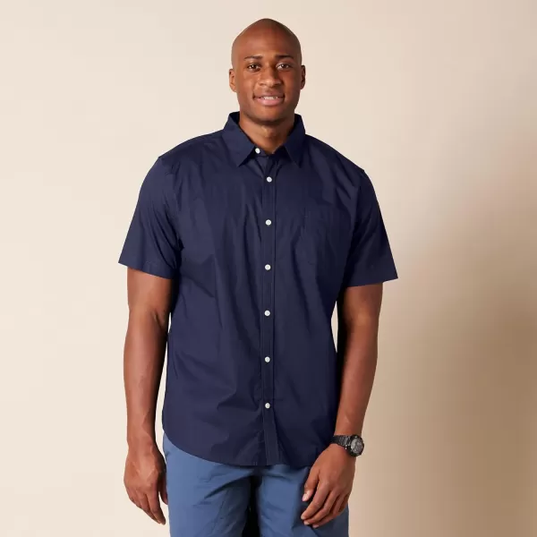 imageAmazon Essentials Mens ShortSleeve Stretch Poplin Shirt Available in Big ampamp TallNavy